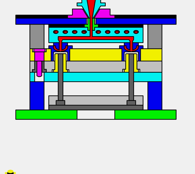 认识塑料模具工作原理的动态图上